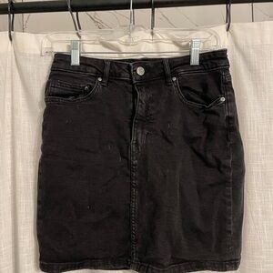 Classic Black Denim Skirt